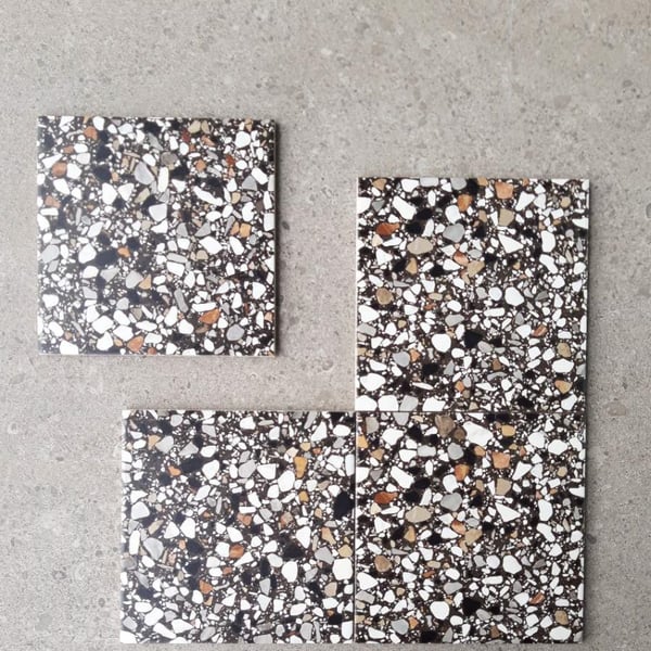 Πλακάκι Frammenti Nero Macro 20x20 cm